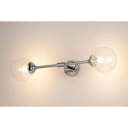 Richmond Ceiling/Wall Light Linear, 2 Light G9, IP44, Polished Nickel/Clear Smooth Round Glass - thumbnail 3