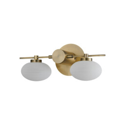 Addie Wall Lamp, 2 Globe Light G9, Antique Brass/Opal Glass - thumbnail 5