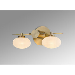 Addie Wall Lamp, 2 Globe Light G9, Antique Brass/Opal Glass - thumbnail 2