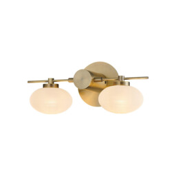 Addie Wall Lamp, 2 Globe Light G9, Antique Brass/Opal Glass
