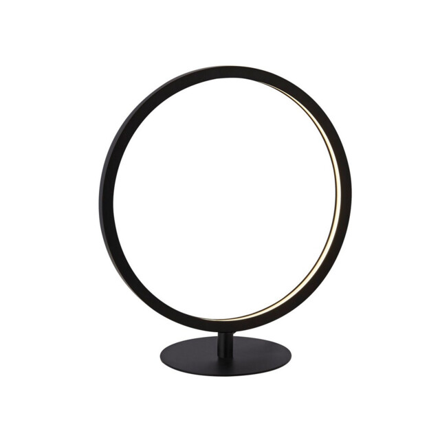 1 Light Led Ring Table Lamp, Matt Black