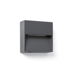 Dune Square LED Outdoor Flush Wall Lamp Dark Grey IP65 CCT 2200-4000K