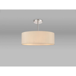Baymont Polished Chrome 5 Light E27 Semi Flush Fixture, With 45cm x 15cm Faux Silk Shade, Ivory Pearl/White Laminate - thumbnail 2