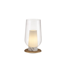 Nora Table Lamp, 1 Light E27, Gold/White/Clear Glass With Frosted Inner - thumbnail 1