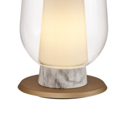 Nora Table Lamp, 1 Light E27, Gold/White/Clear Glass With Frosted Inner - thumbnail 3