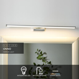 Onno Modern Mirror Light Bathroom - LED - 1x11W 3000K - IP44 - Satin Chrome - thumbnail 3