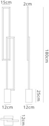 Mural Floor Lamp, 48W LED, 3000K, 3840lm, IP20, Matt White - thumbnail 2