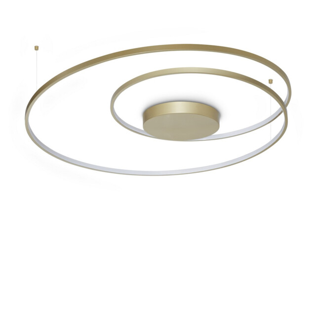 Oz Integrated LED Semi Flush Ceiling Light Brass 8300lm 3000K - image 1