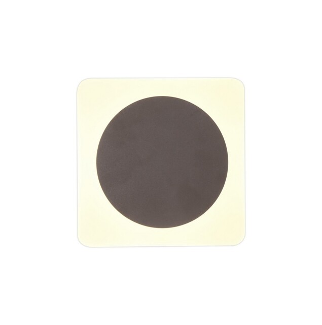 Altona Magnetic Base Wall Lamp, 12W LED 3000K 498lm, 15cm Round 19cm Square Centre, Coffee, Acrylic Frosted Diffuser - image 1