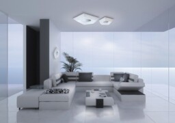 City Flush Flush Ceiling 28W LED Large 3000K, 2800lm, Polished Chrome, White Acrylic - thumbnail 3