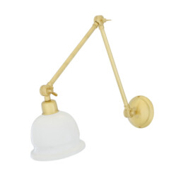 Nico Poster Light, Satin Brass, White Shade