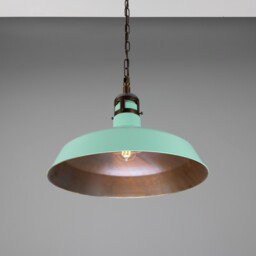 Matlock Dome Pendant, Antique Brass, Mint Turquoise - thumbnail 3