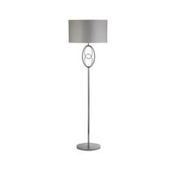 Loopy 1 Light Floor Lamp, Chrome, White Shade - thumbnail 2