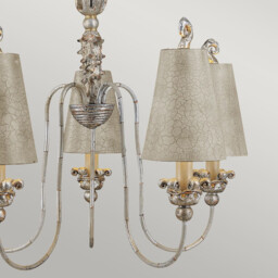 Remi 5 Light Multi Arm Chandelier Gold And Silver Finish, E27 - thumbnail 2