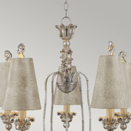 Remi 5 Light Multi Arm Chandelier Gold And Silver Finish, E27 - thumbnail 3