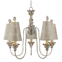 Remi 5 Light Multi Arm Chandelier Gold And Silver Finish, E27 - thumbnail 1