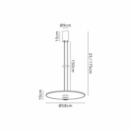 Nomada 58cm Pendant, 42W LED, 3000K, 1500lm, Sand Black/Painted Gold, 3yrs Warranty - thumbnail 3