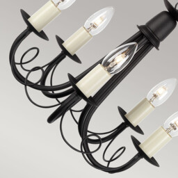 Minster 5 Light Chandelier Black Finish, E14 - thumbnail 3