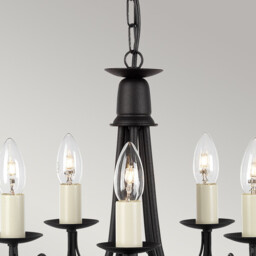 Minster 5 Light Chandelier Black Finish, E14 - thumbnail 2