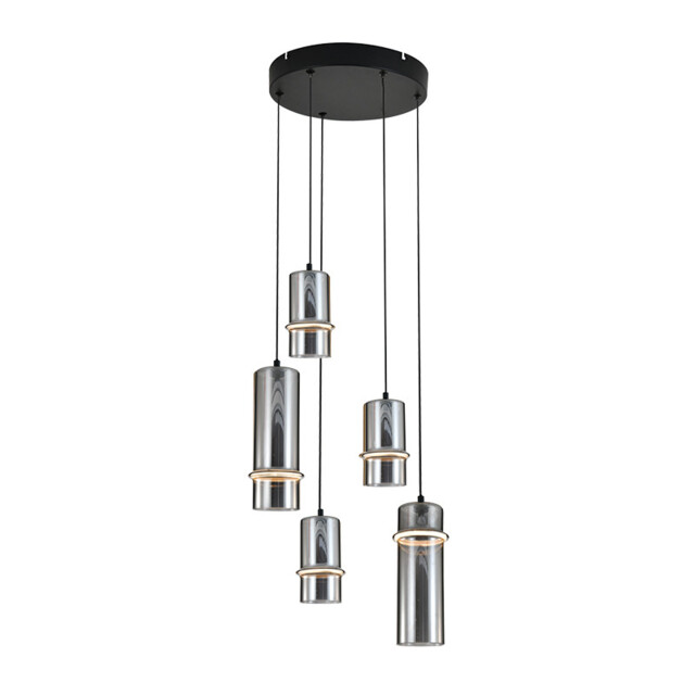 Louvaras  Cluster Pendant Ceiling Light Sandy Black-Smoked Glass LED 3000K Step Dimming - image 1