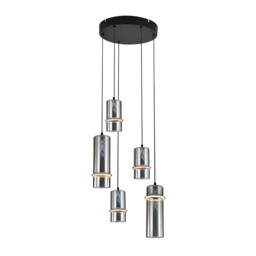 Louvaras  Cluster Pendant Ceiling Light Sandy Black-Smoked Glass LED 3000K Step Dimming