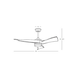 Aleris Ceiling Fan Black Matt, Metal-Abs Blades Without Light Ip44 IP44 - thumbnail 3