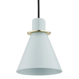 Beverly Dome Pendant Ceiling Light Blue Matt , Brass Elements - thumbnail 3