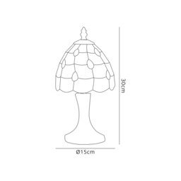 Lincoln Tiffany Table Lamp, 1 x E14, Black, Gold, Beige, Clear Crystal Shade - thumbnail 2