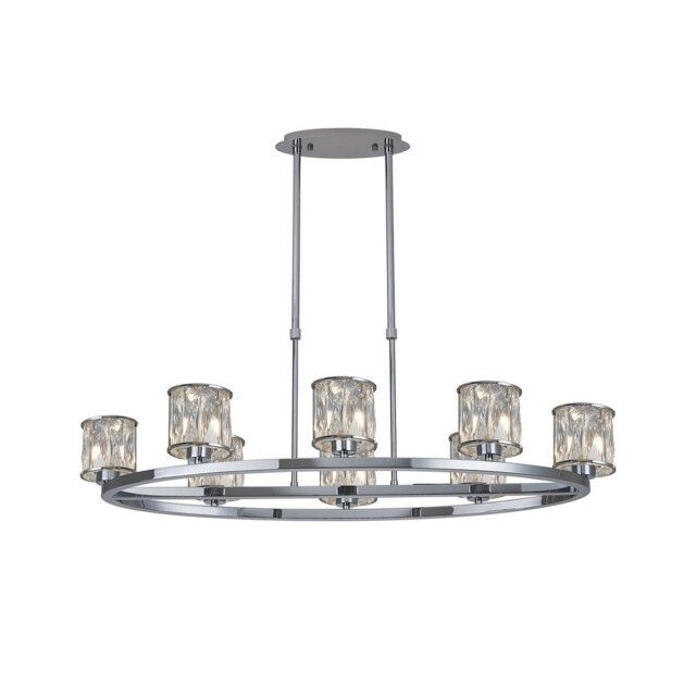 Keene 8 Light Oval G9 Telescopic Light Polished Chrome / Clear Crystal Shade - image 1