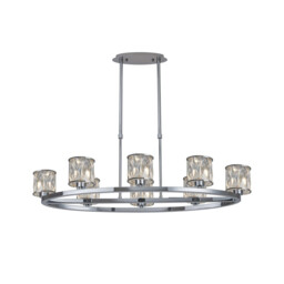 Keene 8 Light Oval G9 Telescopic Light Polished Chrome / Clear Crystal Shade