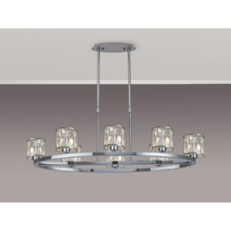 Keene 8 Light Oval G9 Telescopic Light Polished Chrome / Clear Crystal Shade - thumbnail 3