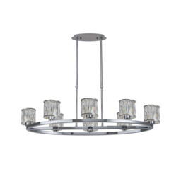 Keene 8 Light Oval G9 Telescopic Light Polished Chrome / Clear Crystal Shade - thumbnail 5