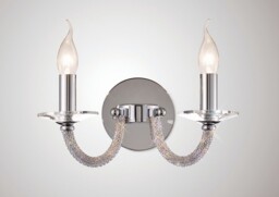 Elena Wall Lamp Switched 2 Candle Light Polished Chrome, Crystal - thumbnail 2