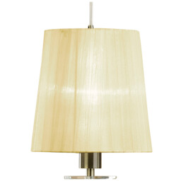 Tiffany Linear Pendant 3+3 Light E27+G9 Line, Antique Brass With Cream Shades & Clear Crystal - thumbnail 5