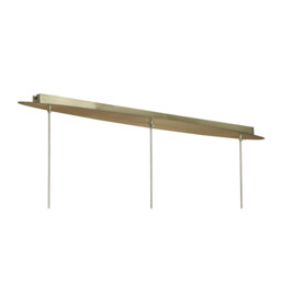 Tiffany Linear Pendant 3+3 Light E27+G9 Line, Antique Brass With Cream Shades & Clear Crystal - thumbnail 3