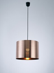 Dako Black Ceiling Pendant 1 Light E27 with 350 x 250mm Metallic Copper Cylinder Shade - thumbnail 2
