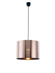 Dako Black Ceiling Pendant 1 Light E27 with 350 x 250mm Metallic Copper Cylinder Shade - thumbnail 1