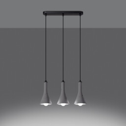 Rea Modern Bar Pendant Ceiling Light Concrete 3x E14 - thumbnail 3