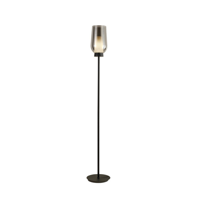 Nora Floor Lamp, 1 Light E27, Black/Black Marble/Chrome Glass With Frosted Inner - image 1