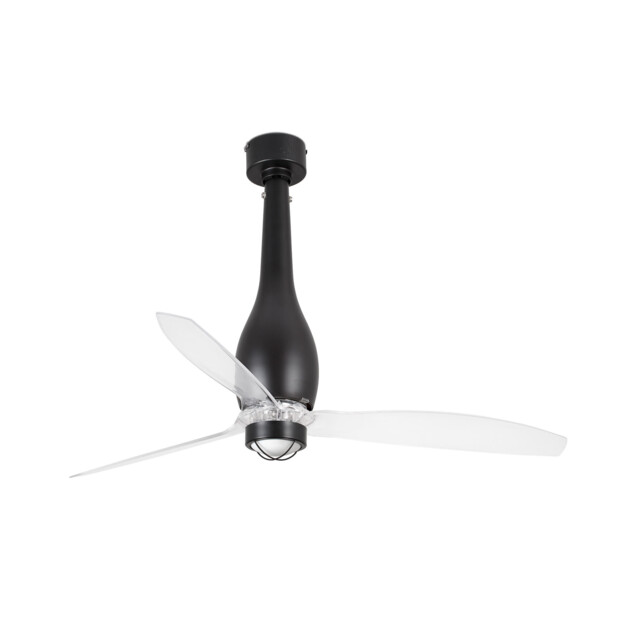 Eterfan LED Matt Black, Transparent Ceiling Fan with DC Motor, 3000K - image 1