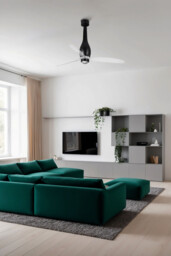 Eterfan LED Matt Black, Transparent Ceiling Fan with DC Motor, 3000K - thumbnail 2