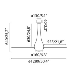 Eterfan LED Matt Black, Transparent Ceiling Fan with DC Motor, 3000K - thumbnail 5