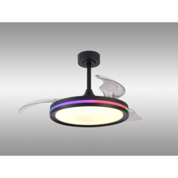 Rafaga 50W LED Dimmable White/RGB Ceiling Light With Built-In 30W DC Reversible Fan, 3000-6500K, Black, 5yrs Warranty - thumbnail 2