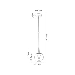 Andromeda Single Pendant, 5W LED, 3000K, 500lm, Light Gold/Clear/Frosted 3yrs Warranty - thumbnail 3