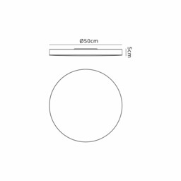 Turin Ceiling 50cm Round, 40W LED, On Board CCT 3000/4000/5000K, 4400lm, White, 3yrs Warranty - thumbnail 3