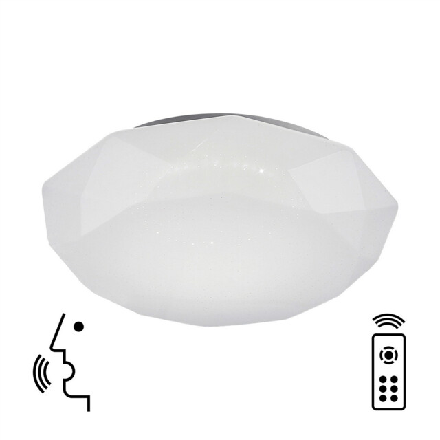 Diamante Smart Ceiling, 56W LED, 3000-5000K Tuneable White, 4000lm, Remote Control, APP, Voice Control, White - image 1