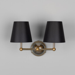 Busan Double Wall Light, Antique Brass - thumbnail 2