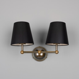 Busan Double Wall Light, Antique Brass - thumbnail 5