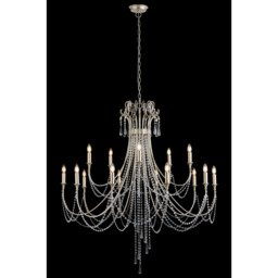 Celine Pendant Chandelier 15 Light E14 Aged Silver/Clear Crystal - thumbnail 2
