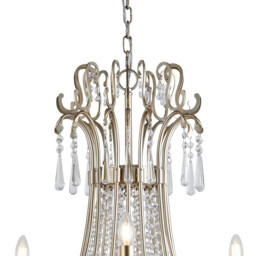 Celine Pendant Chandelier 15 Light E14 Aged Silver/Clear Crystal - thumbnail 5